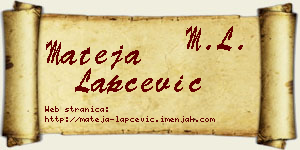 Mateja Lapčević vizit kartica